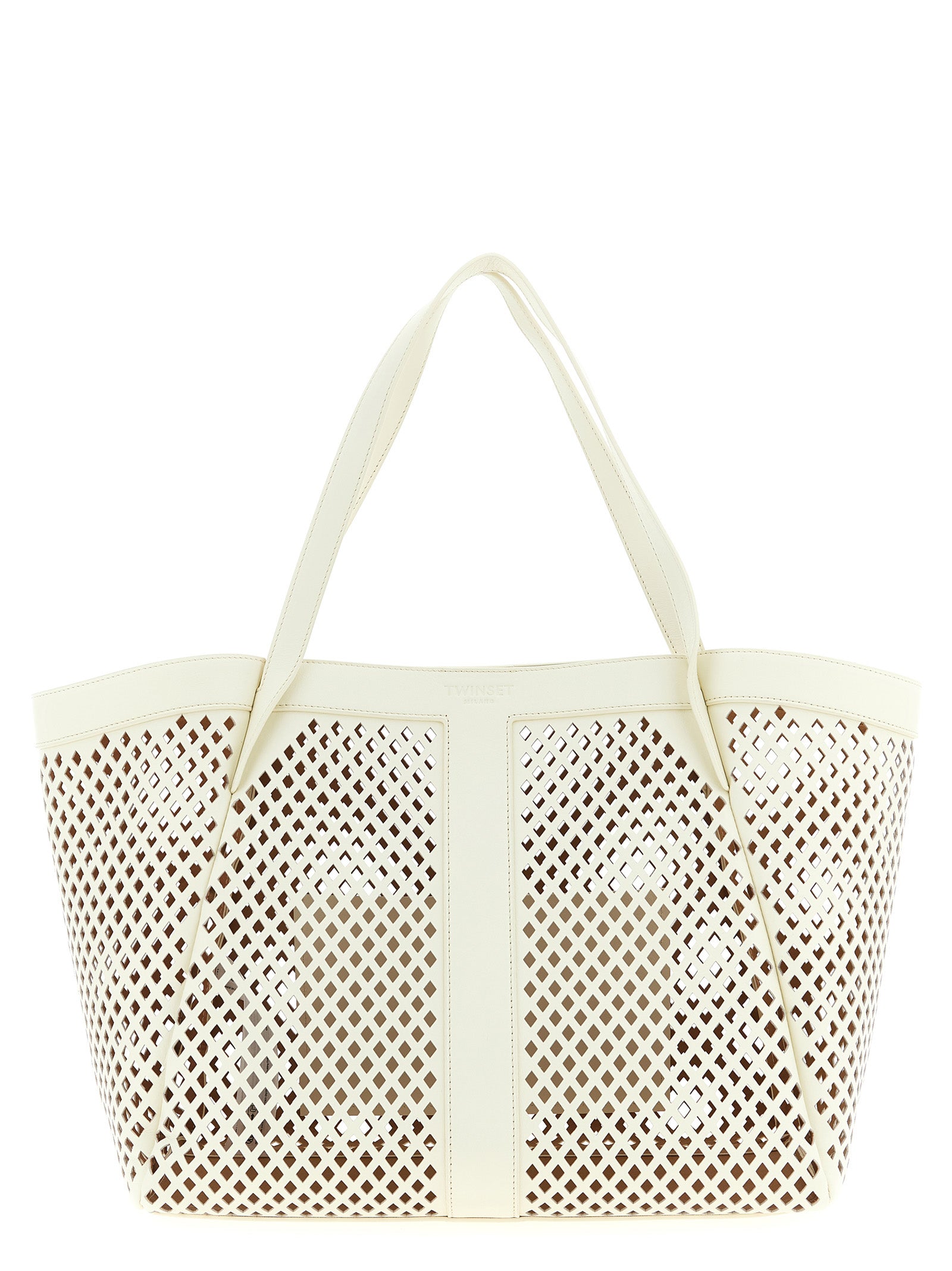 Twinset White Leather Tote Bag