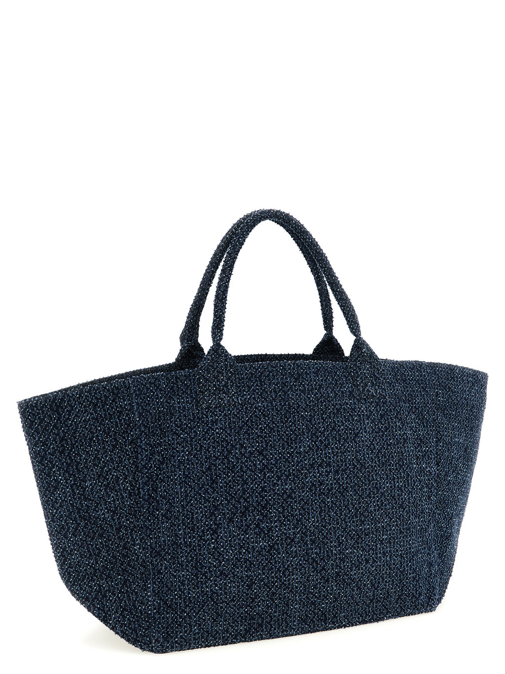 Ganni Blue Organic Cotton Tote Bag
