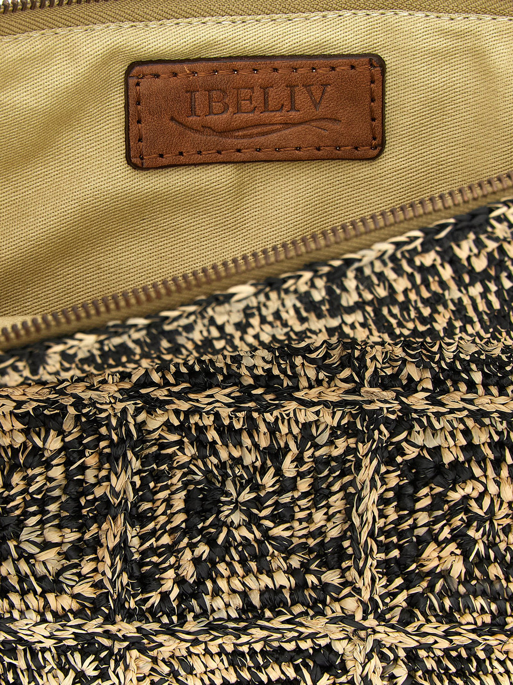 Ibeliv Bicolor Raffia Clutch Bag