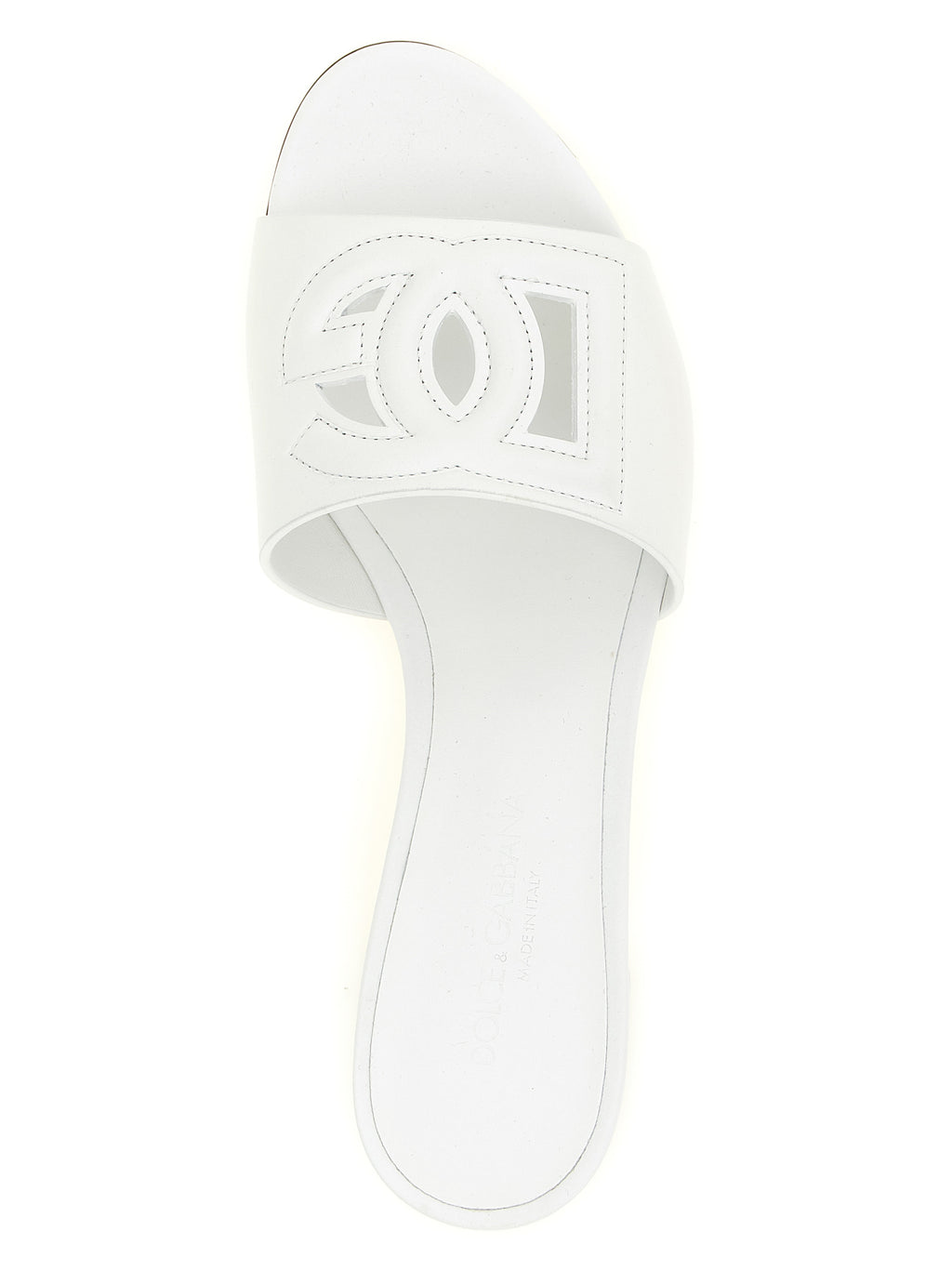 Dolce & Gabbana White Calfskin Platform Sandals