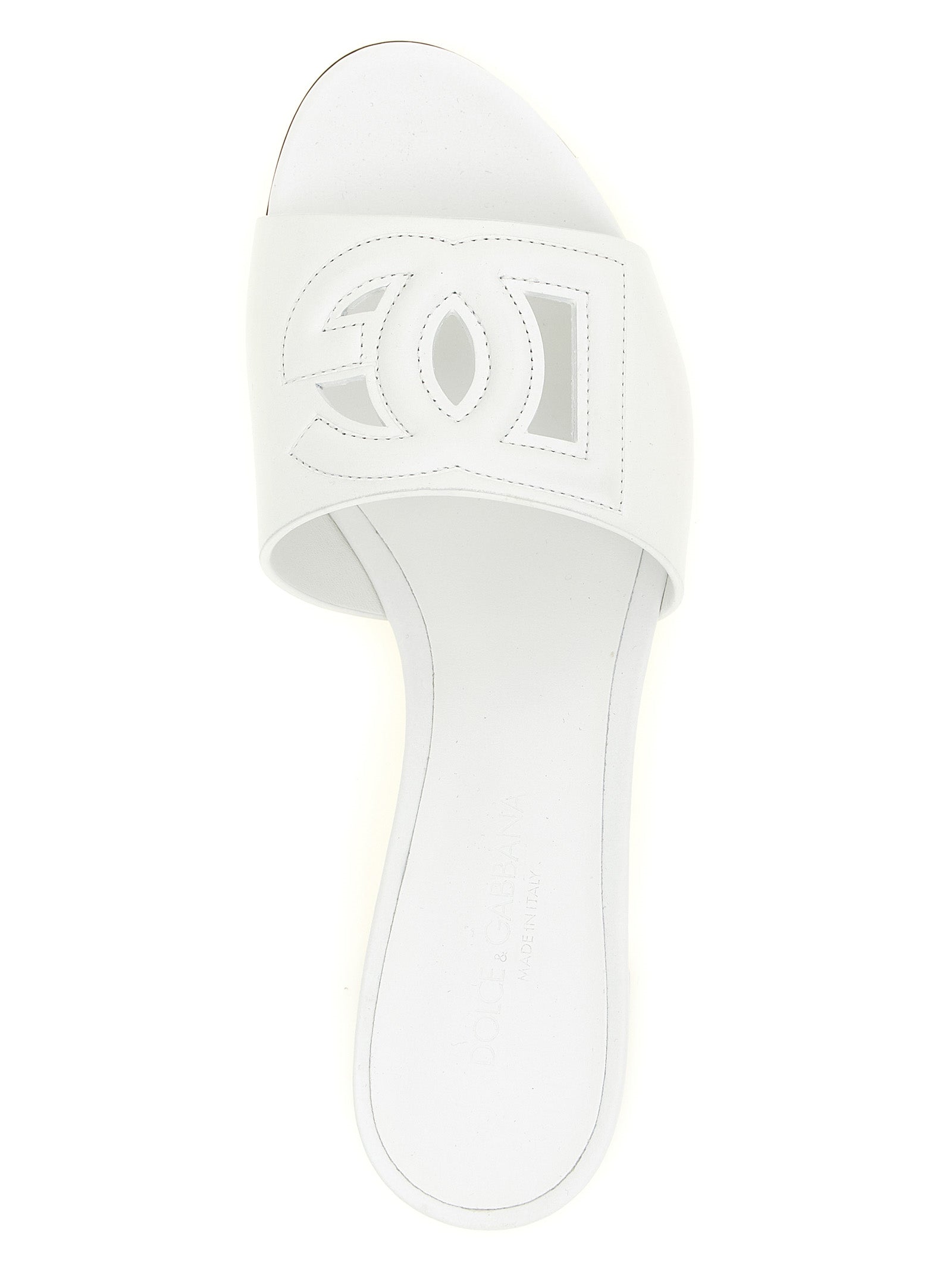 Dolce & Gabbana White Calfskin Platform Sandals