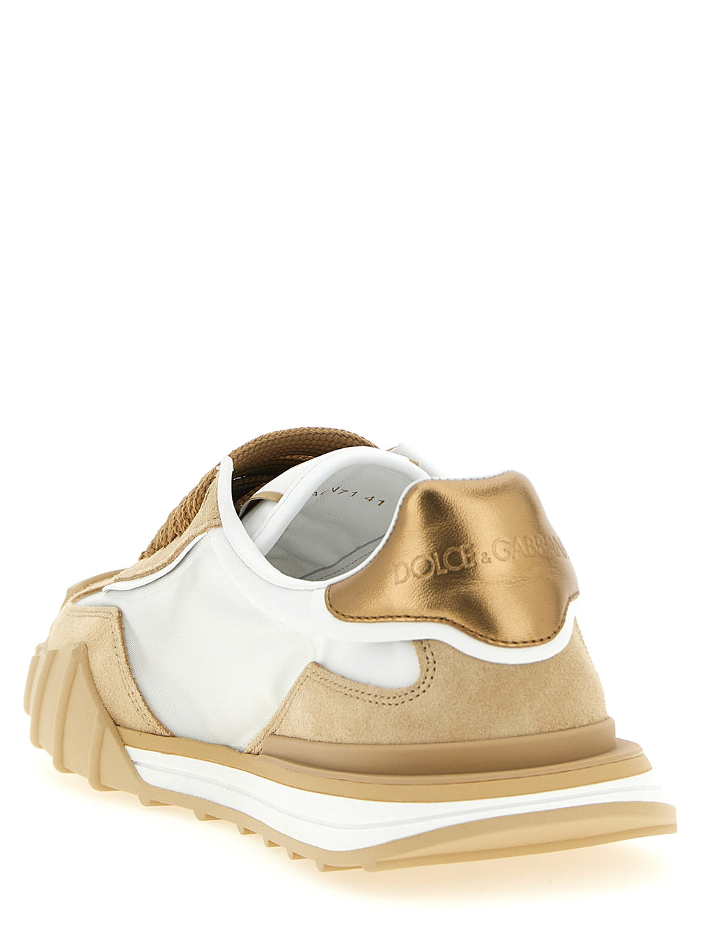 Dolce & Gabbana Beige Calfskin Athletic Sneakers