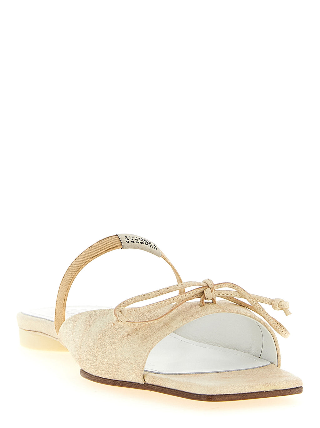 MM6 Maison Margiela Beige Cowhide Slides