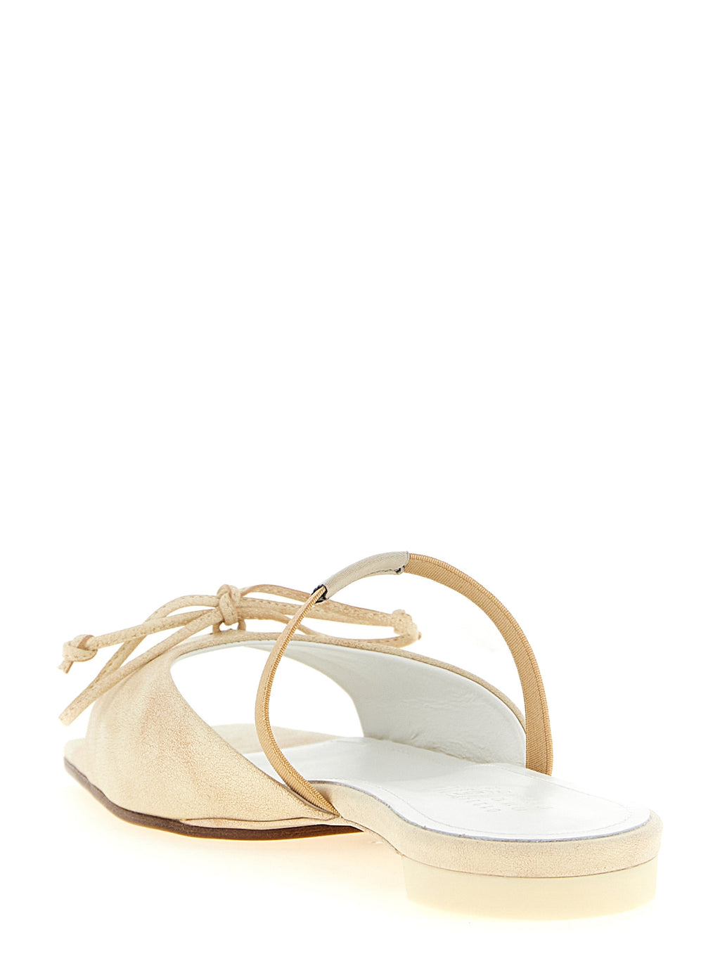MM6 Maison Margiela Beige Cowhide Slides