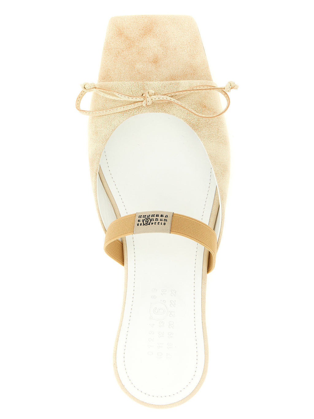 MM6 Maison Margiela Beige Cowhide Slides