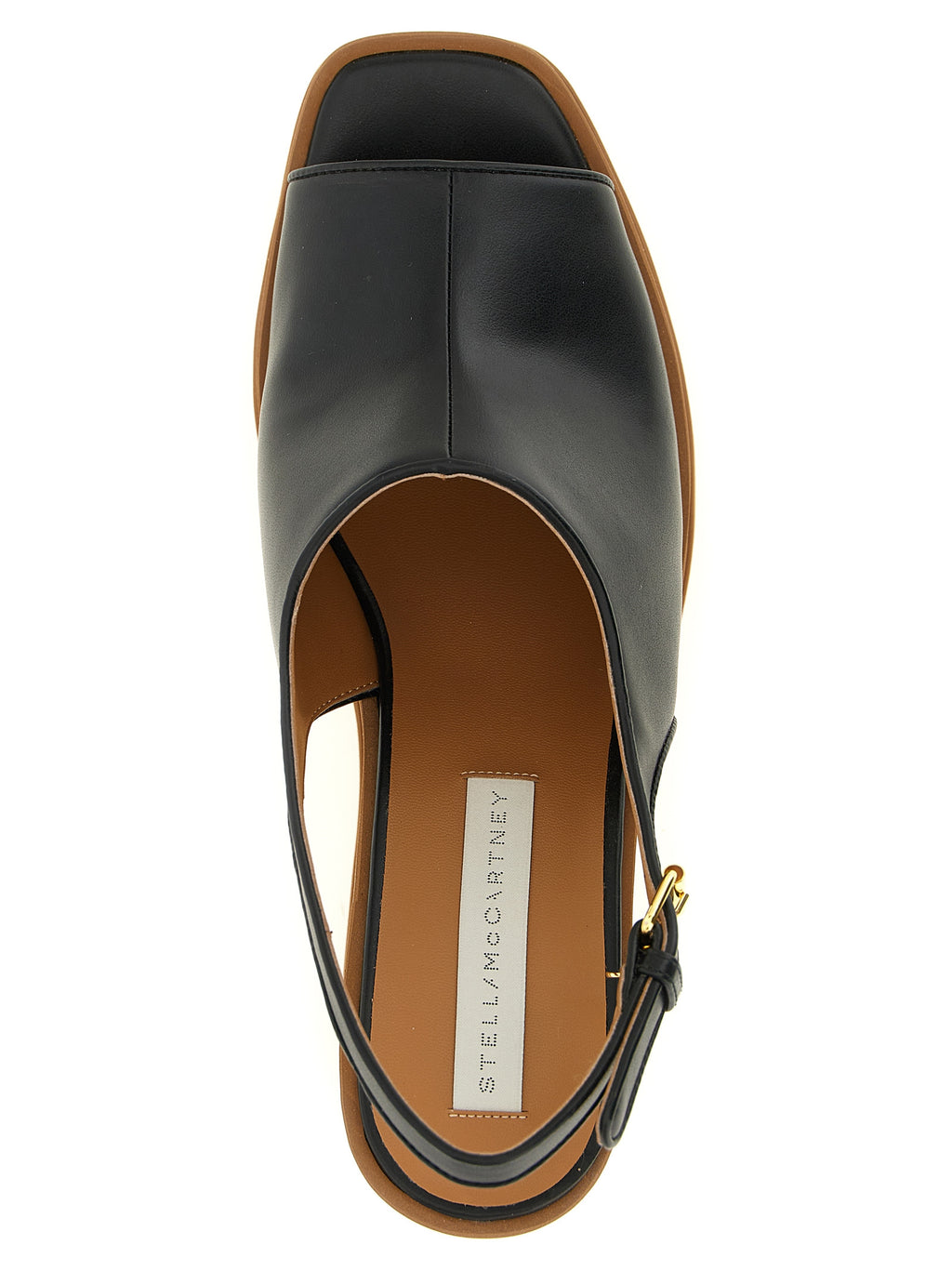 Stella McCartney Black Polyurethane Wedge Sandals