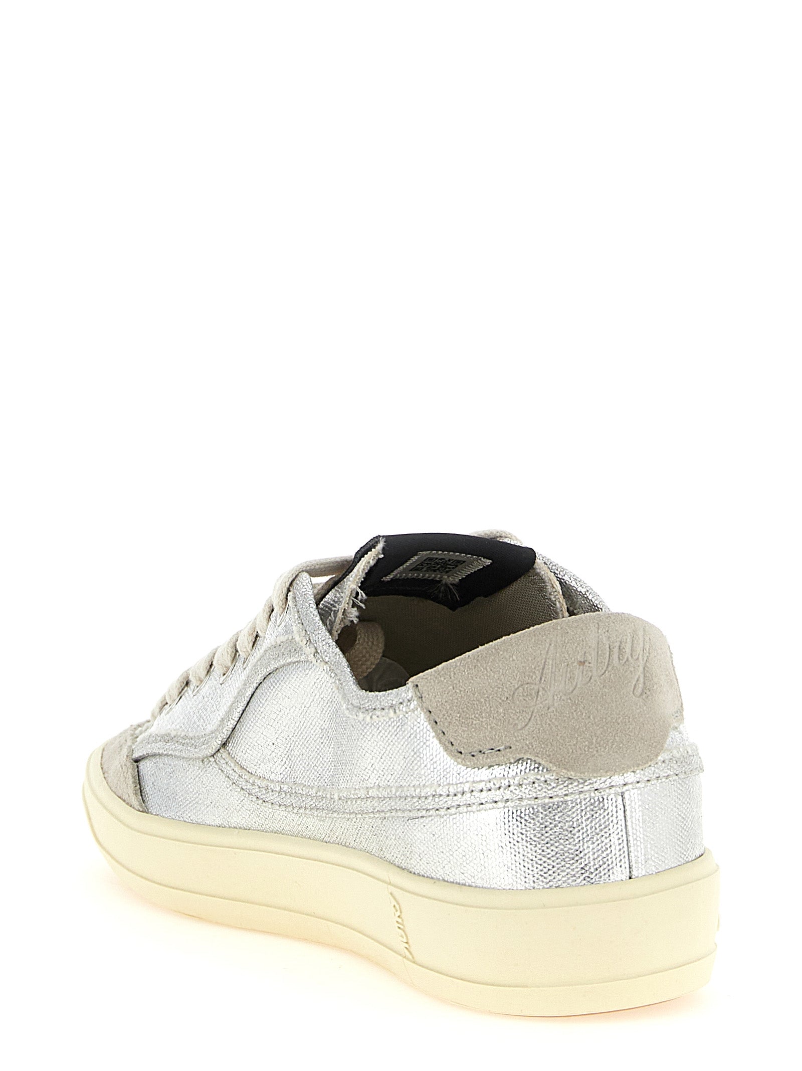 Autry Silver Canvas Low Top Sneakers