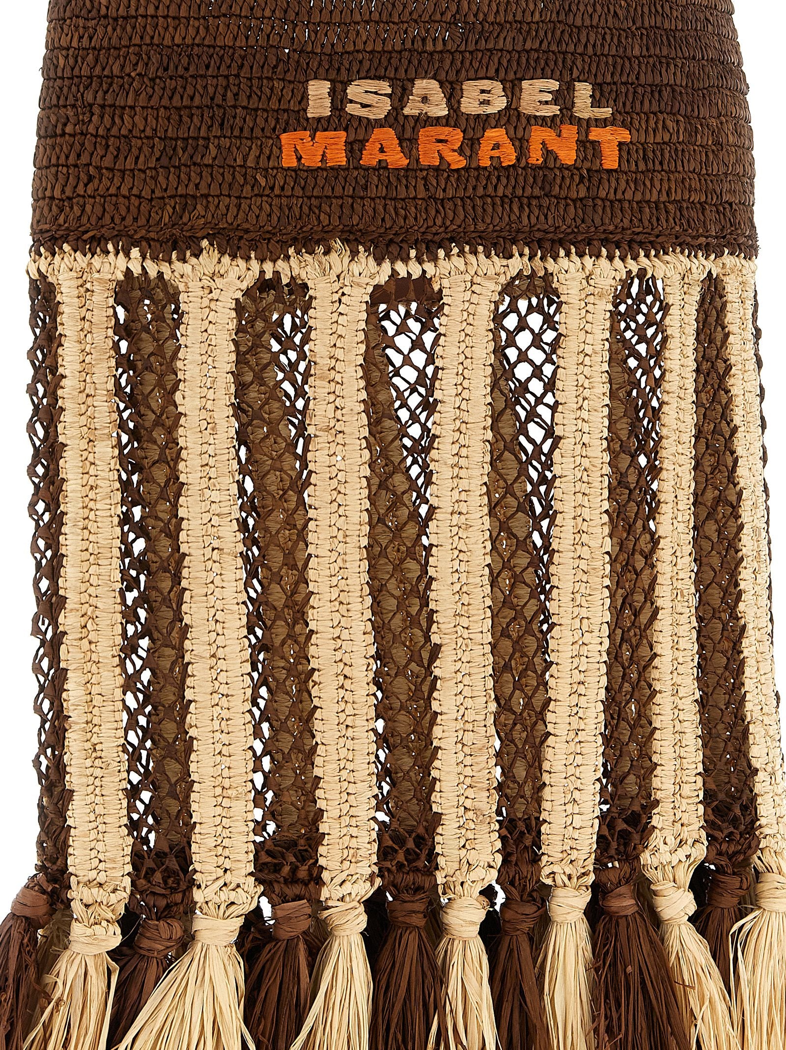 Isabel Marant Brown Raffia Shoulder Bag