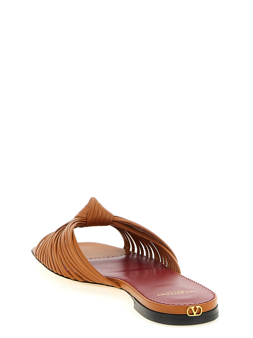 Valentino Garavani Brown Goatskin Slides