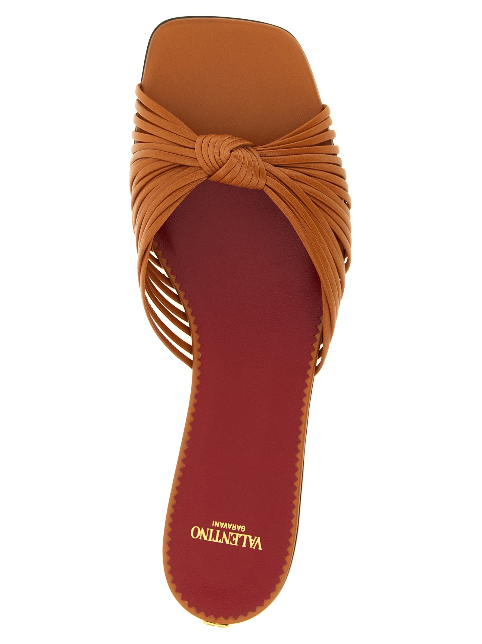 Valentino Garavani Brown Goatskin Slides