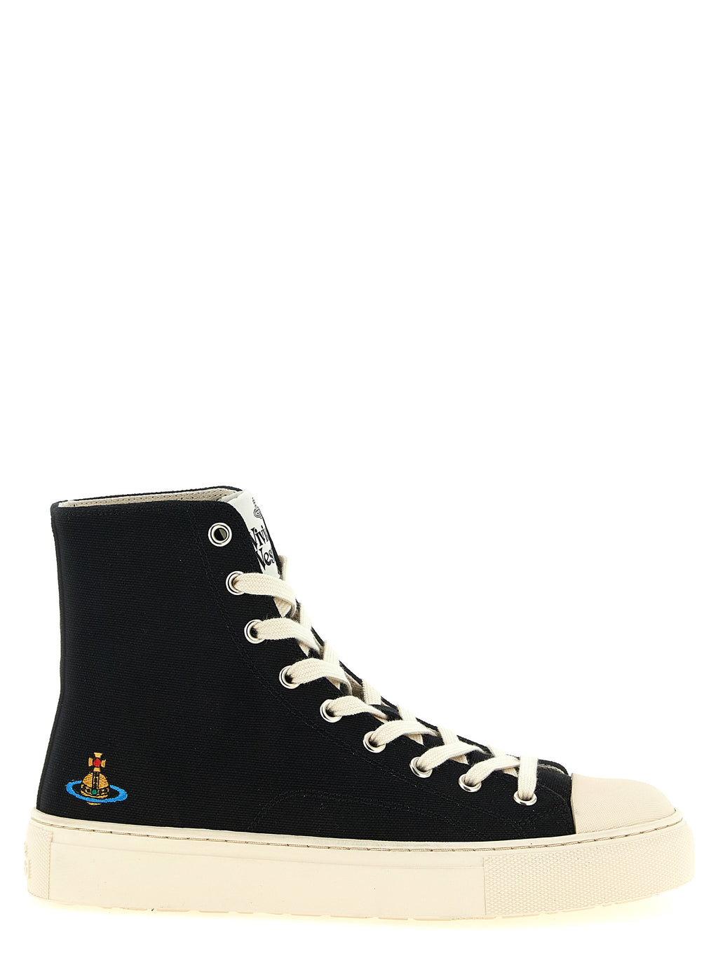 Vivienne Westwood Bicolor Cotton High Top Sneakers