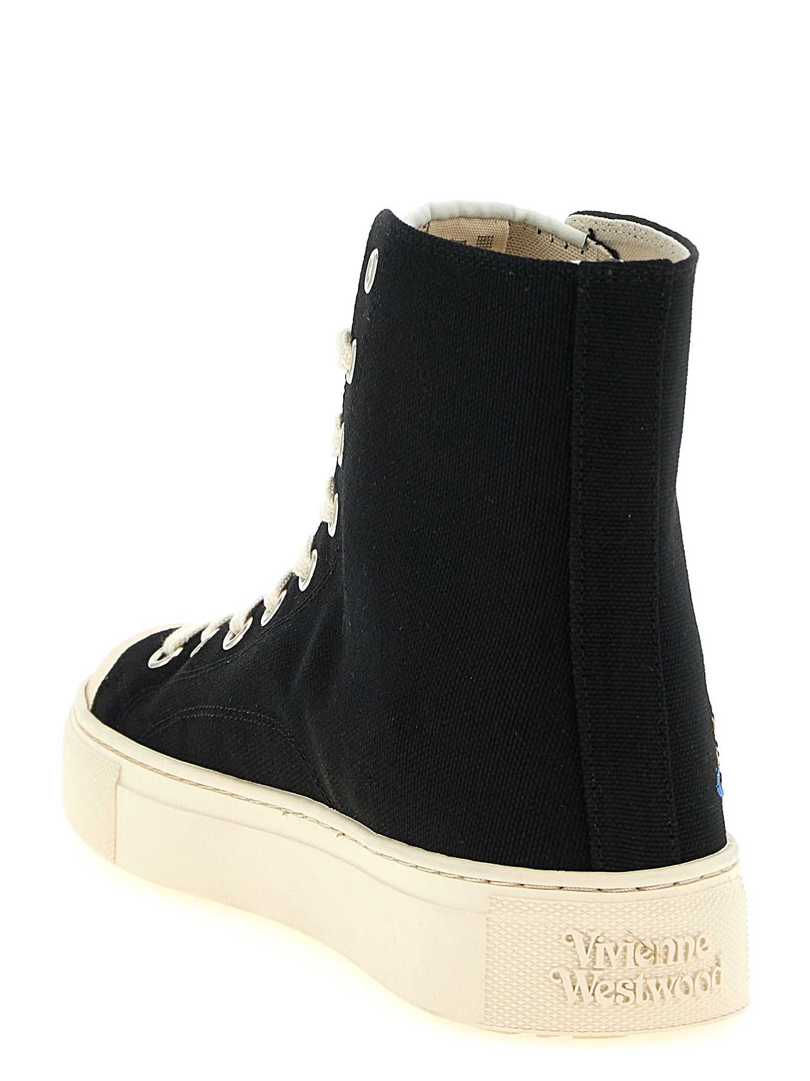 Vivienne Westwood Bicolor Cotton High Top Sneakers