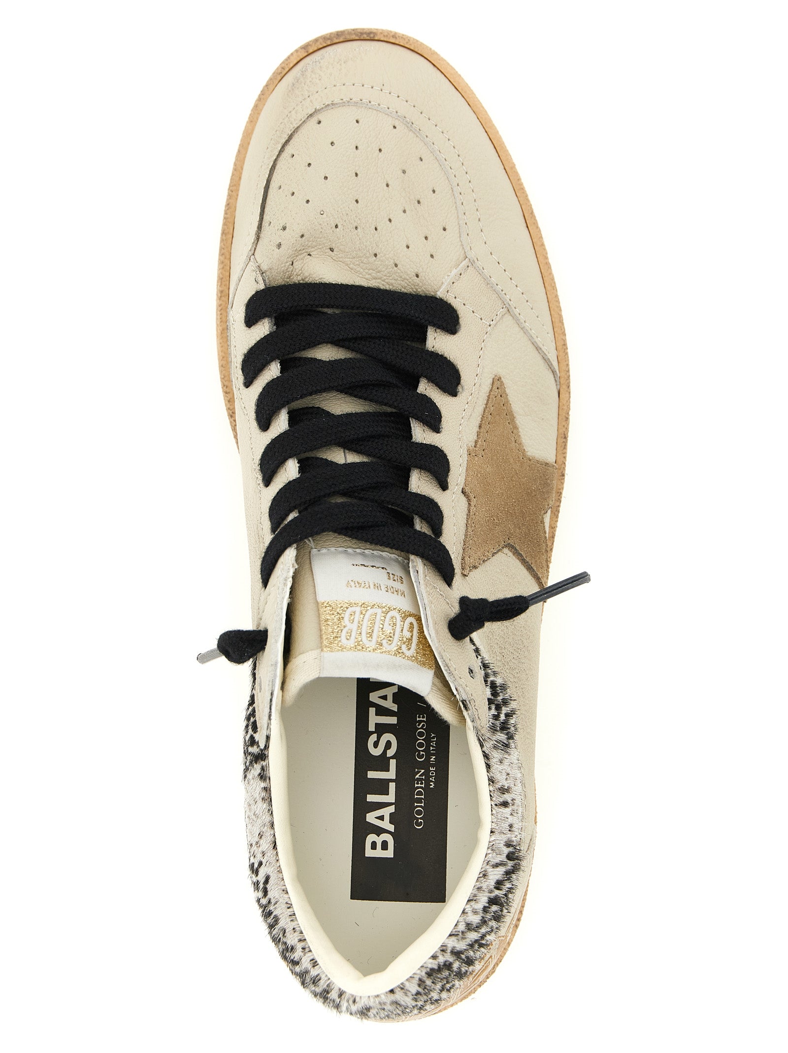 Golden Goose Beige Goatskin Low Top Sneakers
