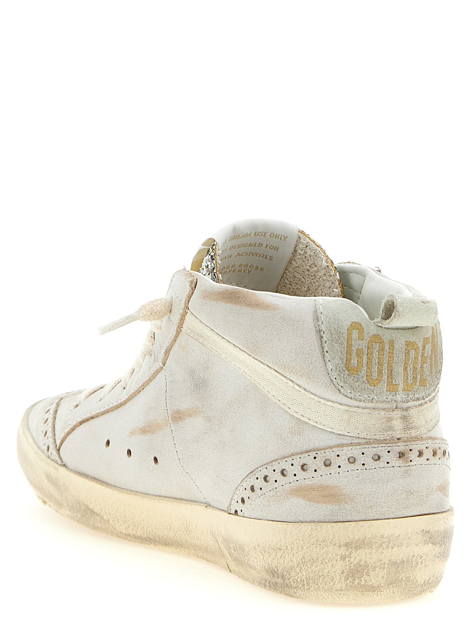 Golden Goose Beige Leather High Top Sneakers
