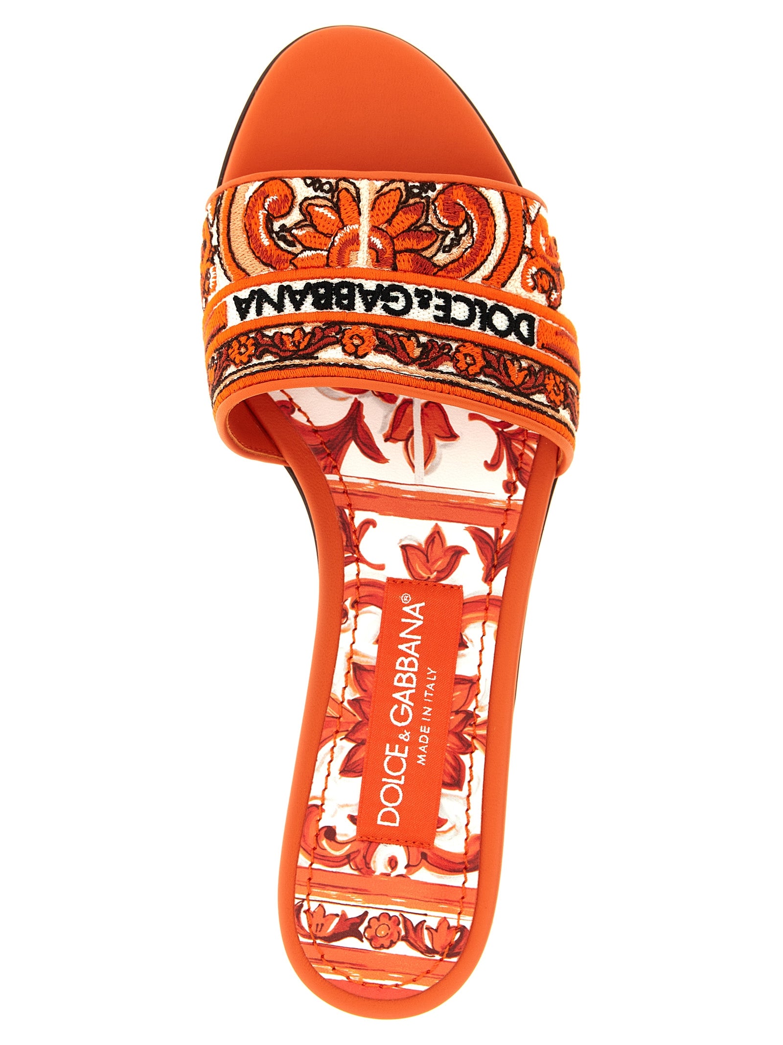 Dolce & Gabbana Orange Cotton Slides