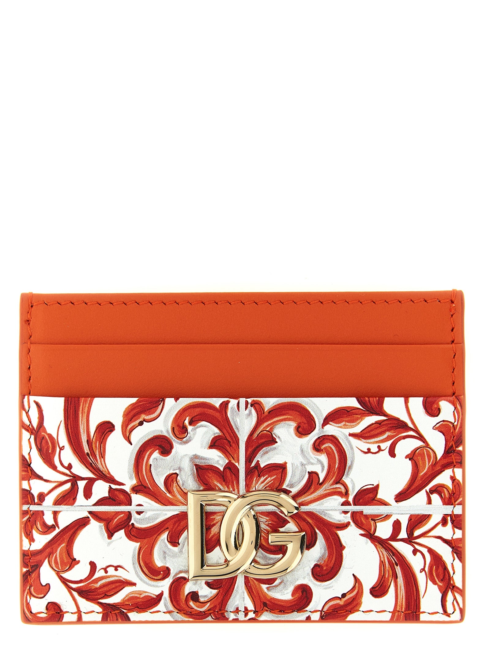 Dolce & Gabbana Orange Calfskin Cardholder