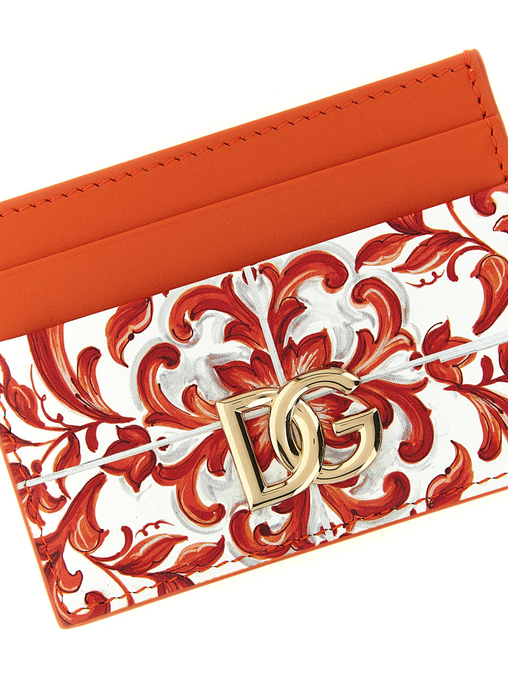Dolce & Gabbana Orange Calfskin Cardholder