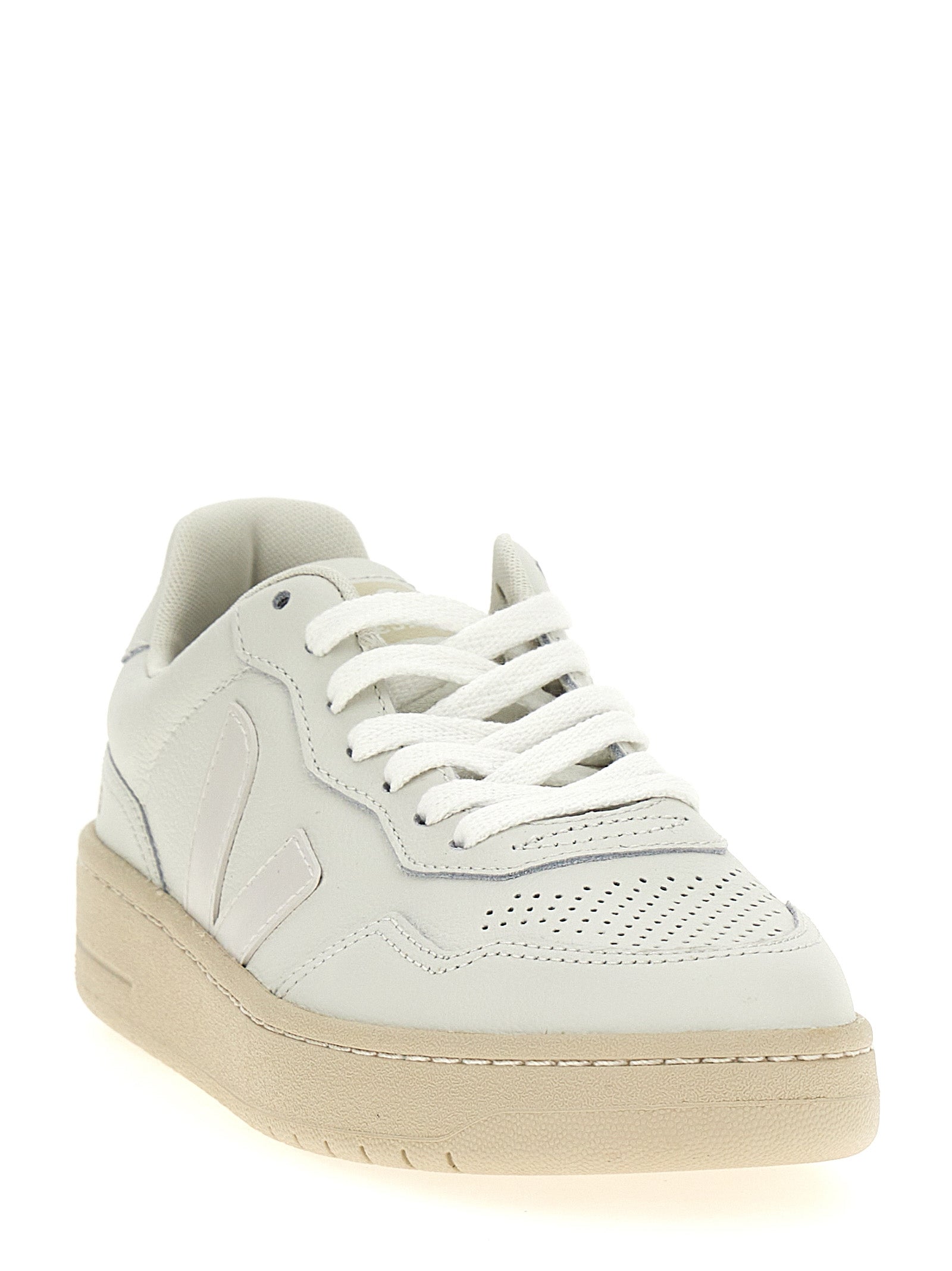Veja White Leather Low Top Sneakers