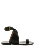 Isabel Marant Black Calfskin Flat Sandals