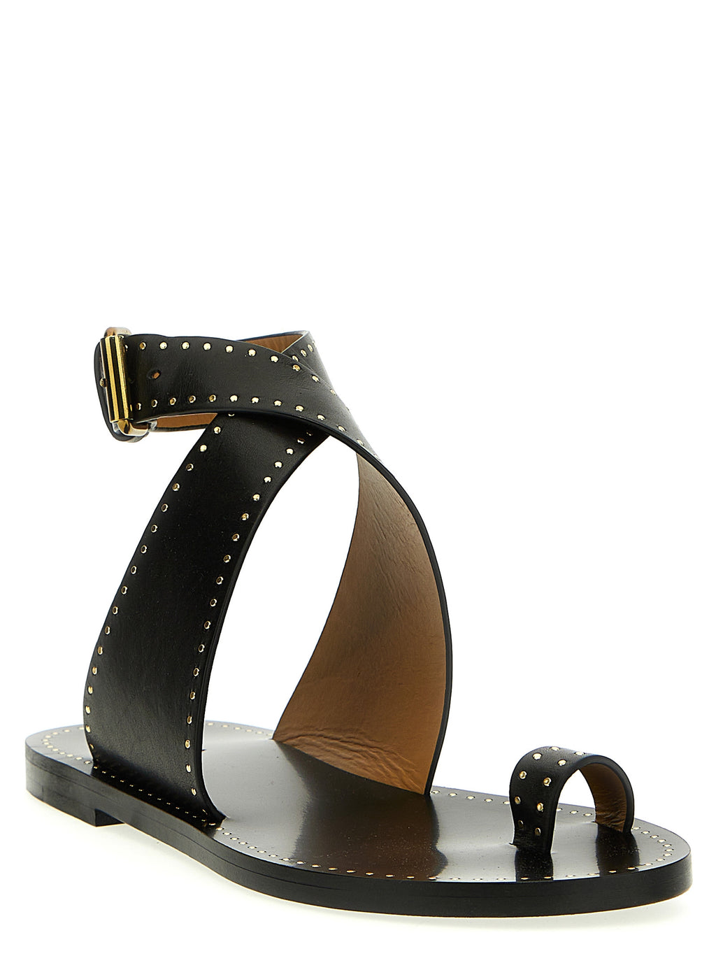 Isabel Marant Black Calfskin Flat Sandals