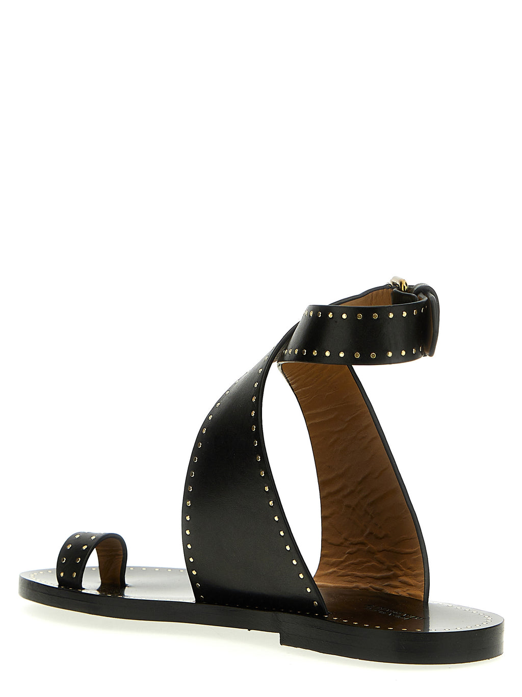 Isabel Marant Black Calfskin Flat Sandals