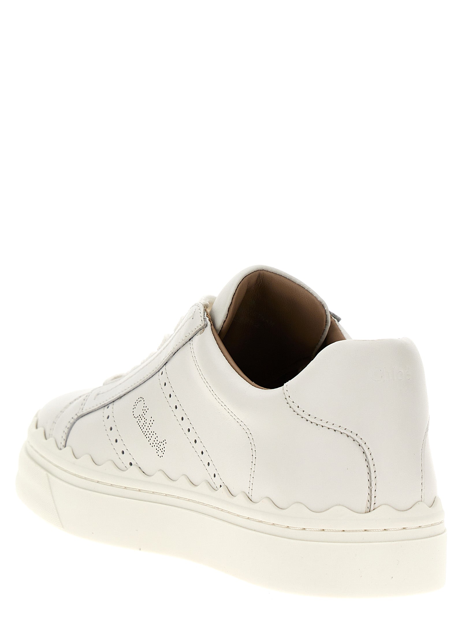 Chloé White Leather Low Top Sneakers