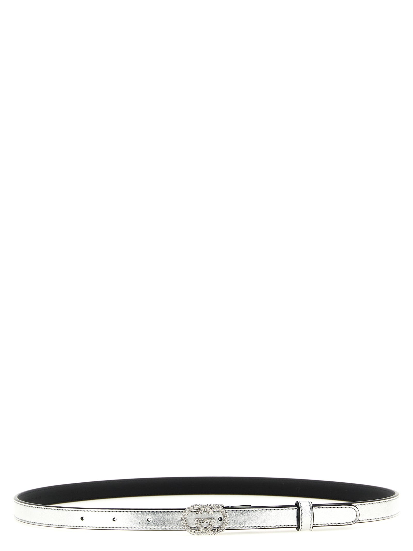Gucci Silver Calfskin Thin Belt