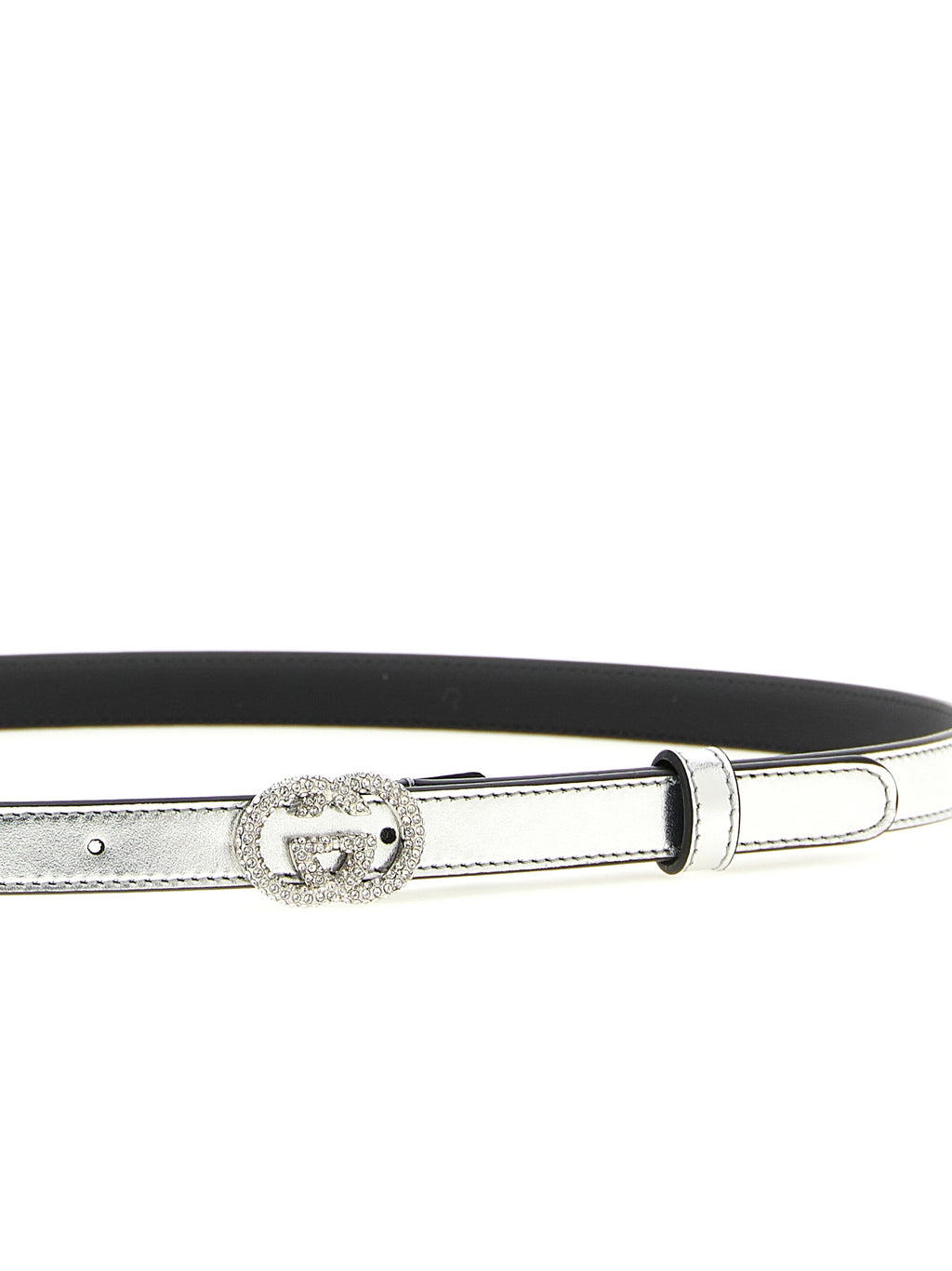 Gucci Silver Calfskin Thin Belt