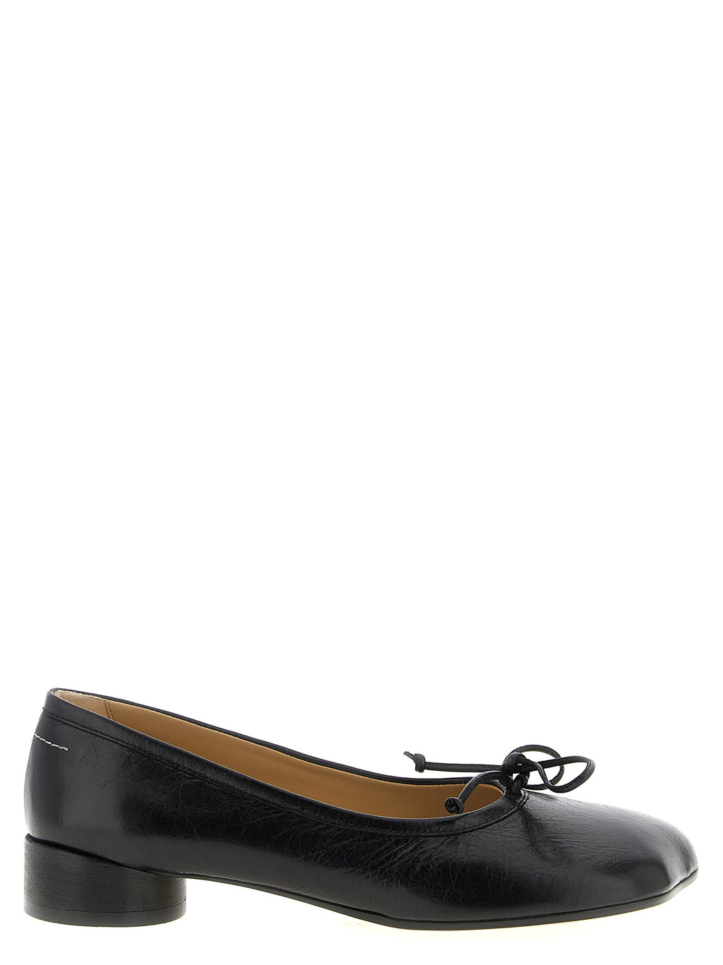 MM6 Maison Margiela Black Calfskin Mid Heel Pumps