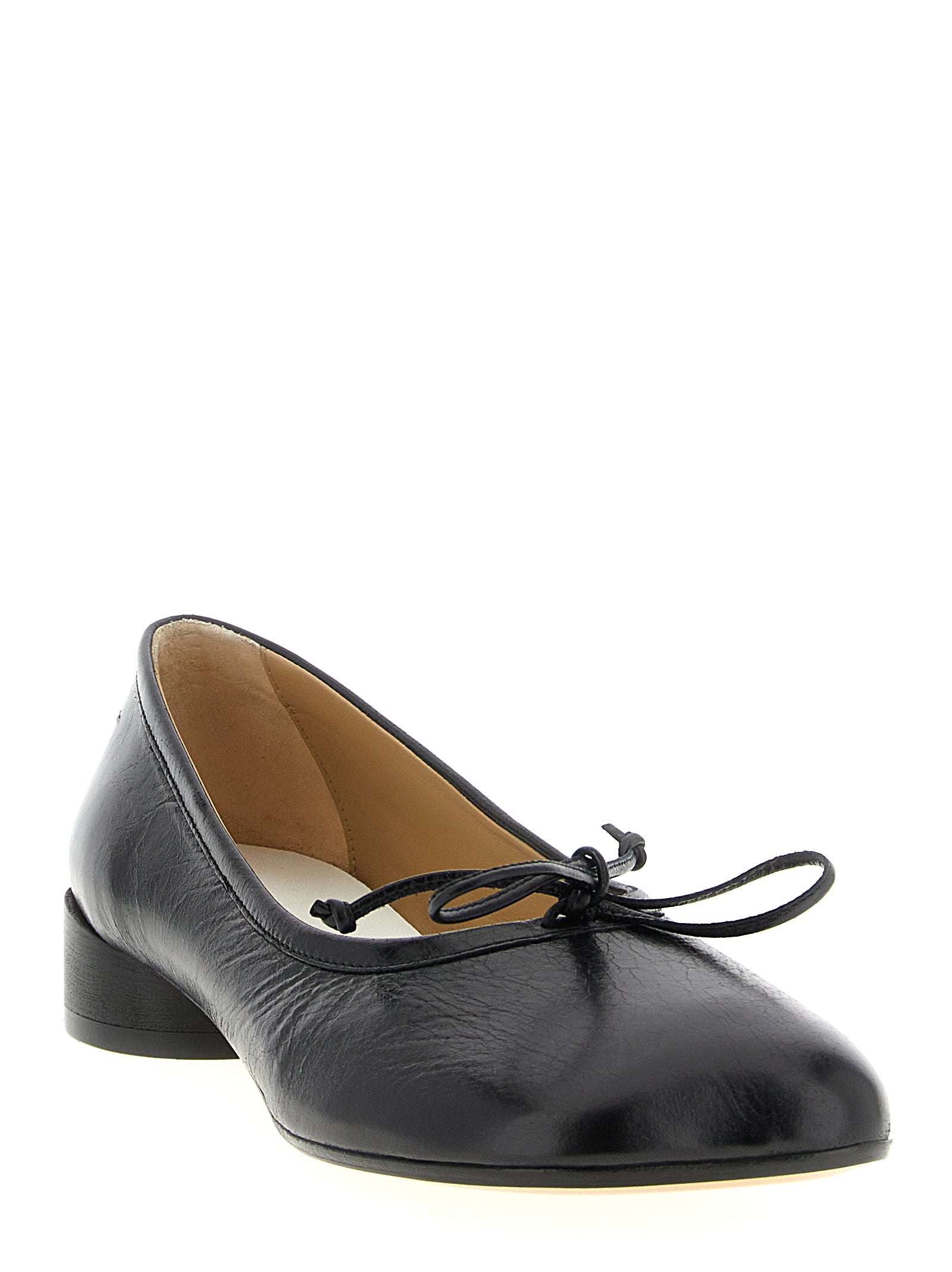 MM6 Maison Margiela Black Calfskin Mid Heel Pumps