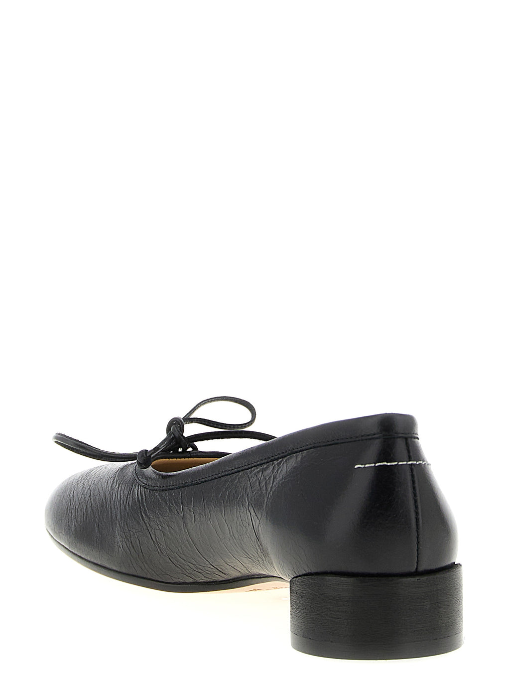 MM6 Maison Margiela Black Calfskin Mid Heel Pumps