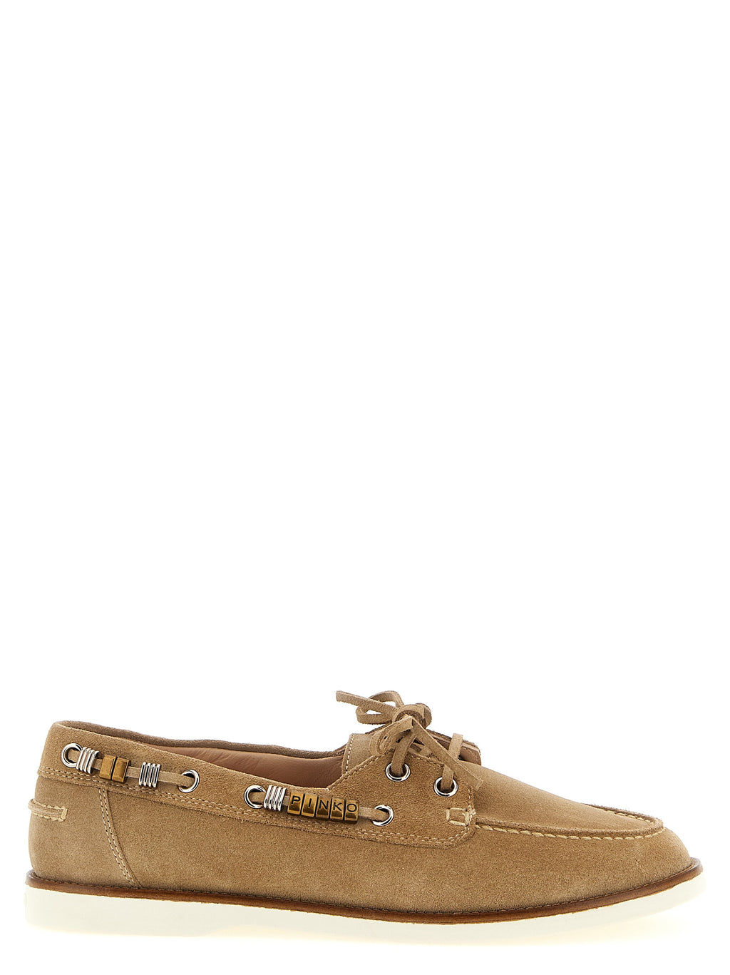 PINKO Beige Calfskin Moccassin