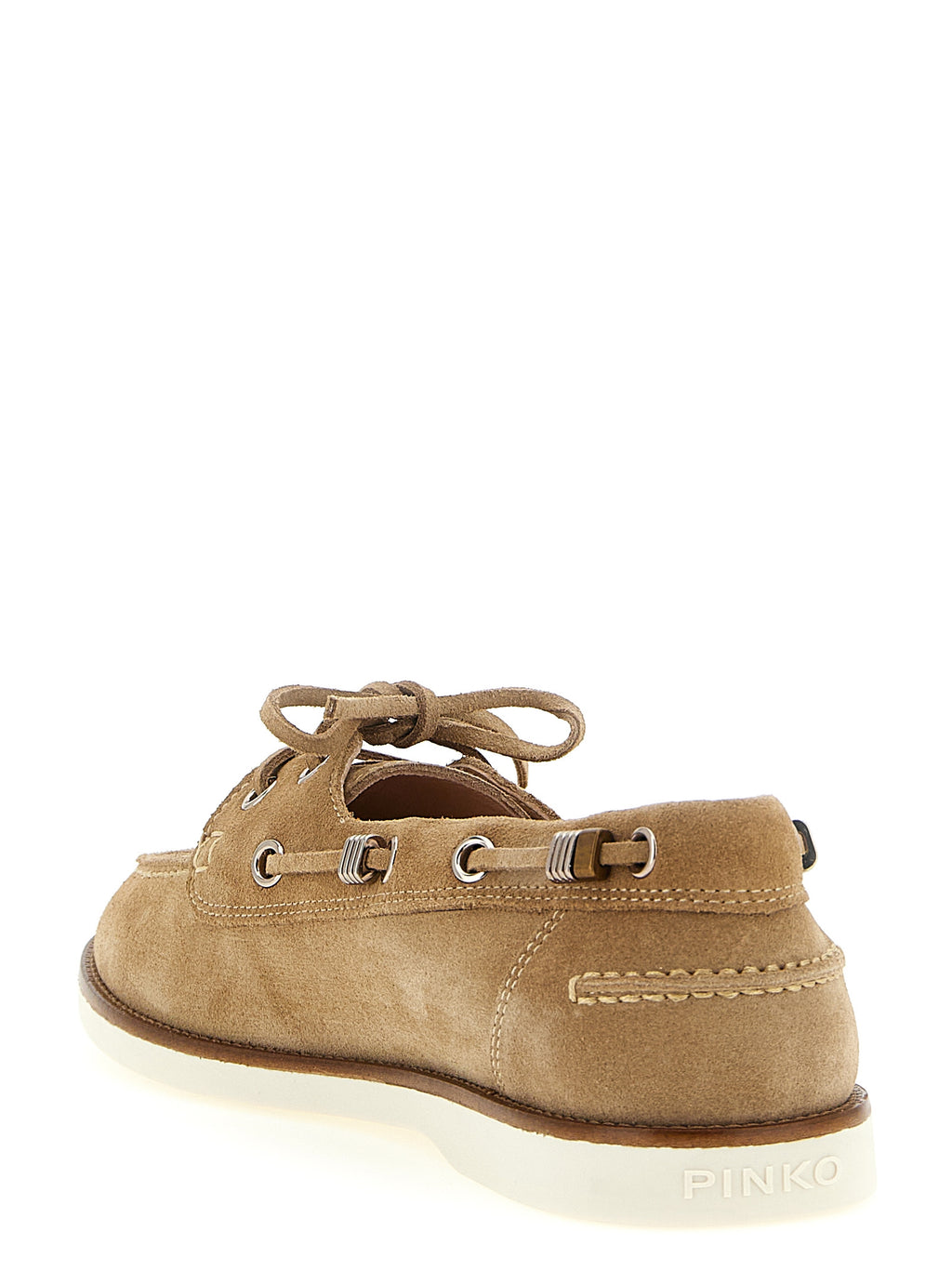 PINKO Beige Calfskin Moccassin
