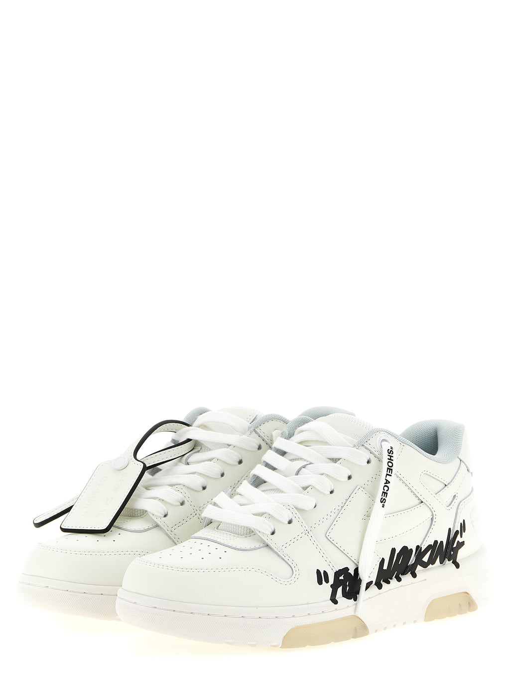 Off-White Bicolor Calfskin Athletic Sneakers