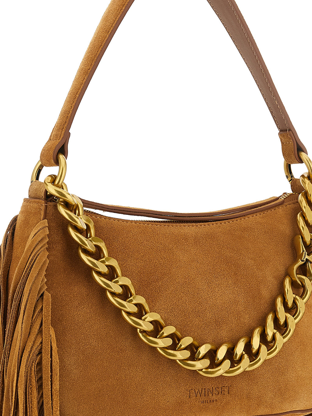 Twinset Brown Leather Shoulder Bag