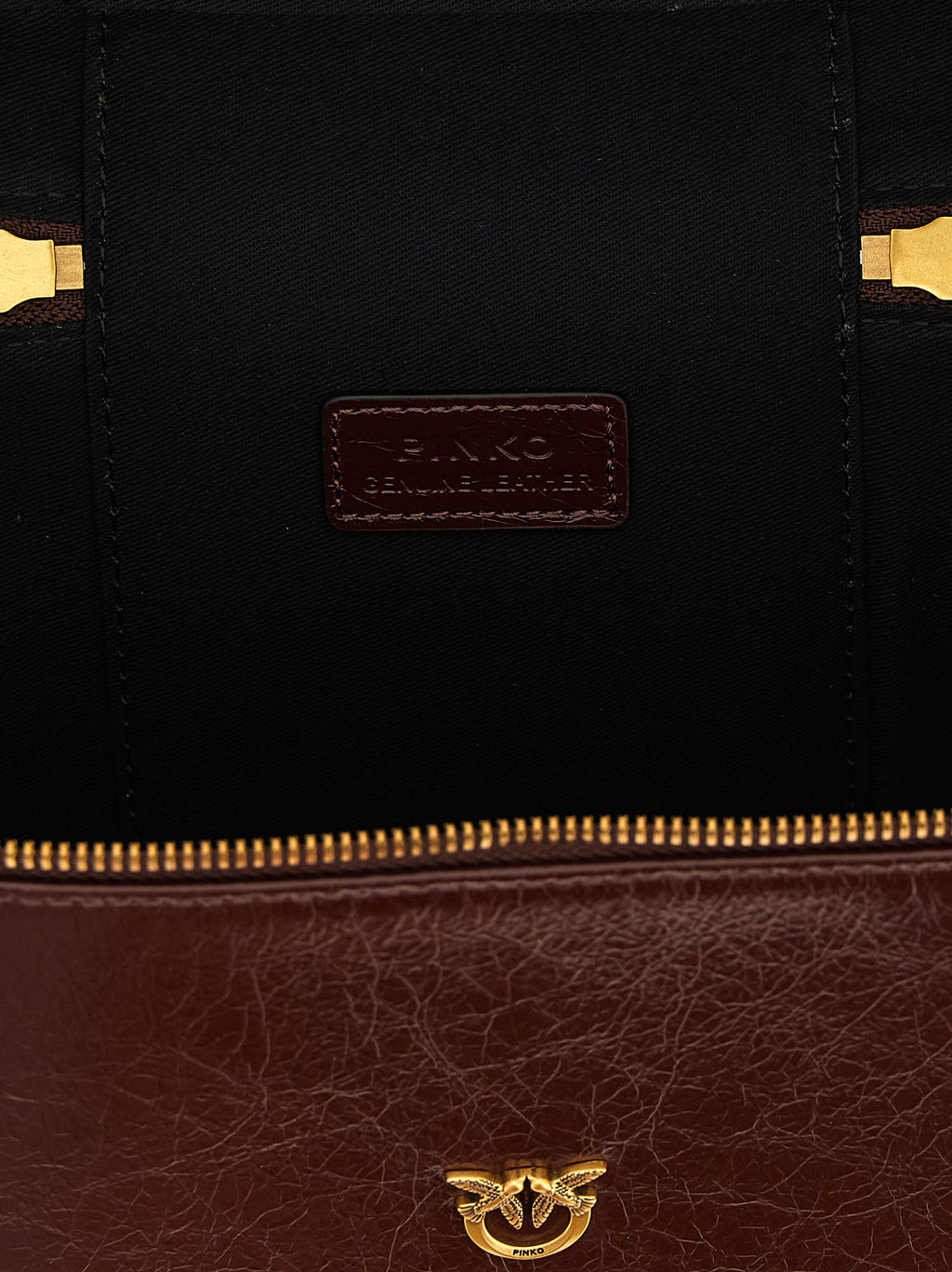 PINKO Brown Calfskin Handbag