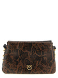 PINKO Brown Calfskin Crossbody Bag