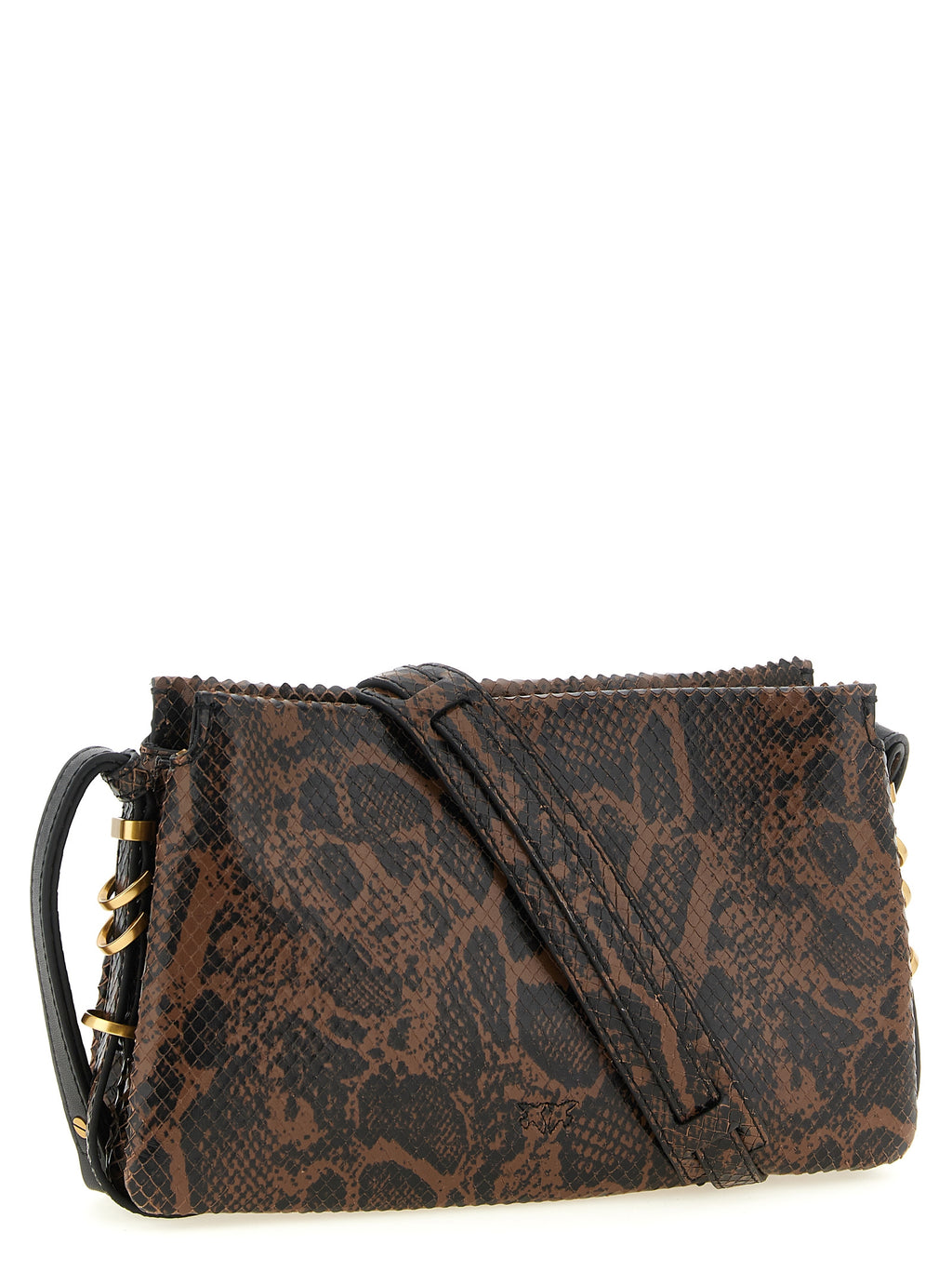 PINKO Brown Calfskin Crossbody Bag