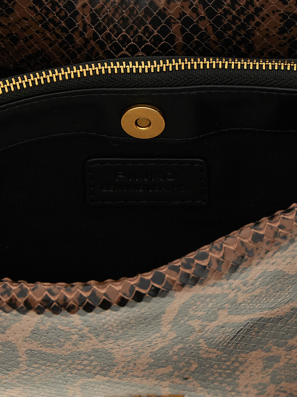 PINKO Brown Calfskin Crossbody Bag
