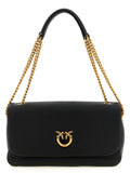 PINKO Black Lamb Leather Shoulder Bag