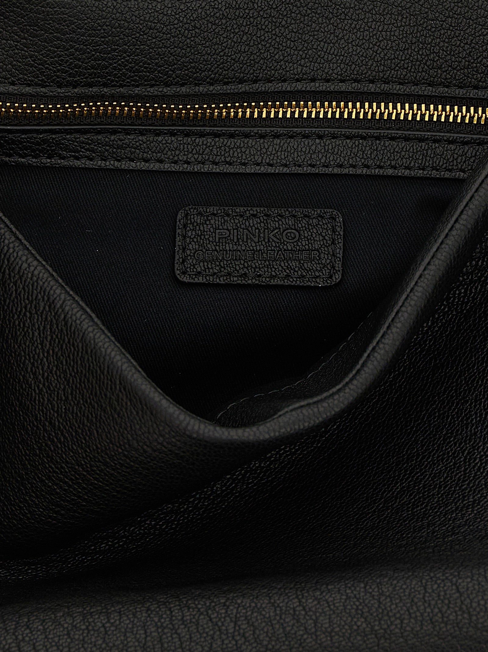 PINKO Black Lamb Leather Shoulder Bag