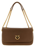 PINKO Brown Lamb Leather Shoulder Bag