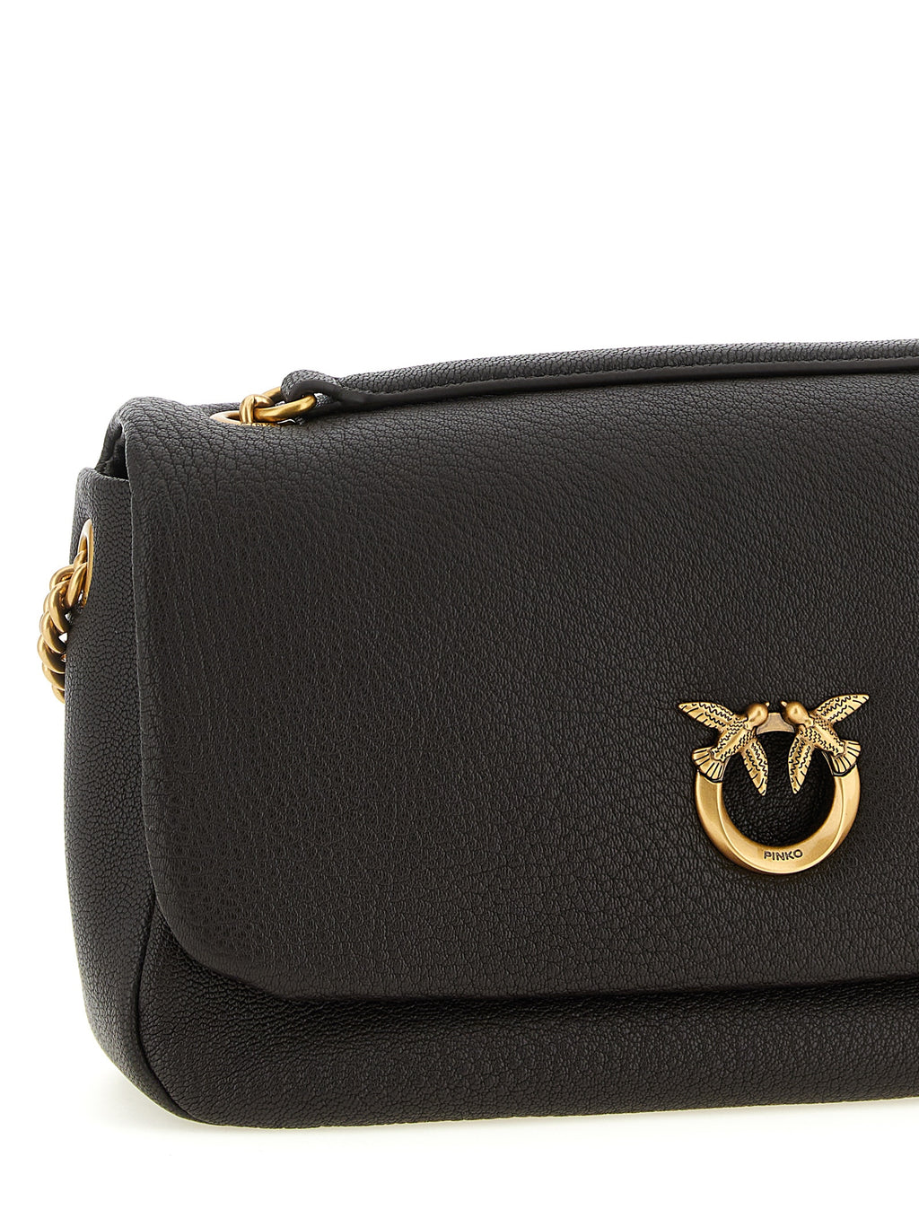 PINKO Brown Lamb Leather Shoulder Bag