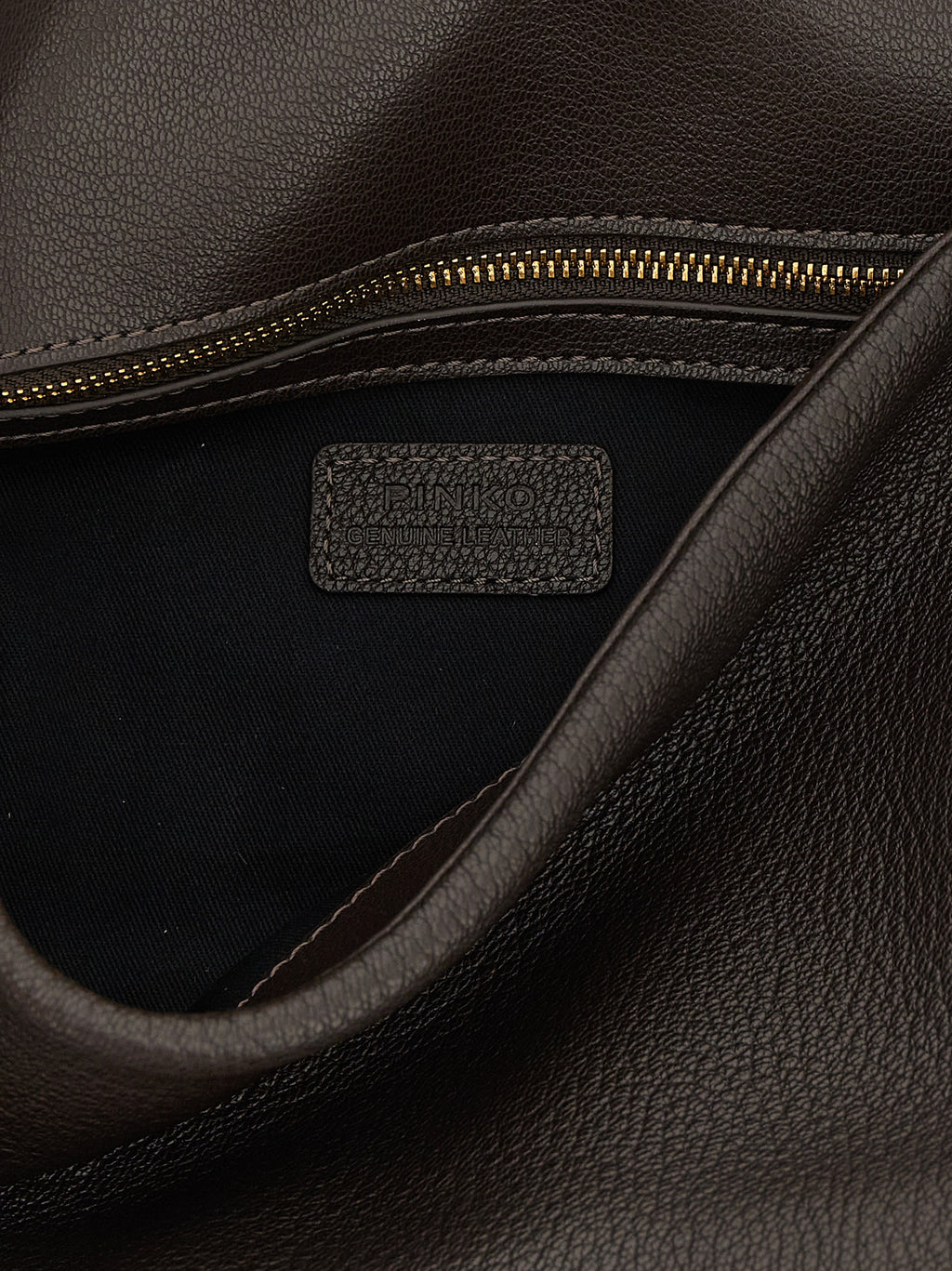 PINKO Brown Lamb Leather Shoulder Bag