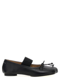 MM6 Maison Margiela Black Leather Ballet Flats