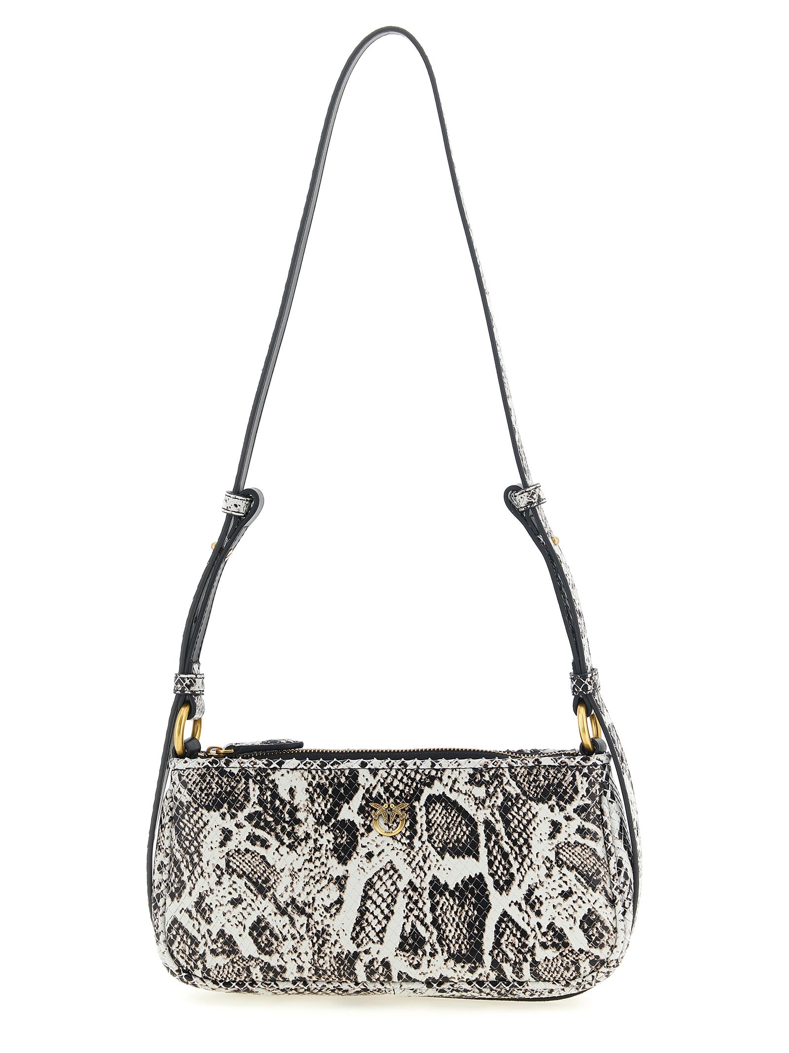 PINKO Gray Calfskin Crossbody Bag