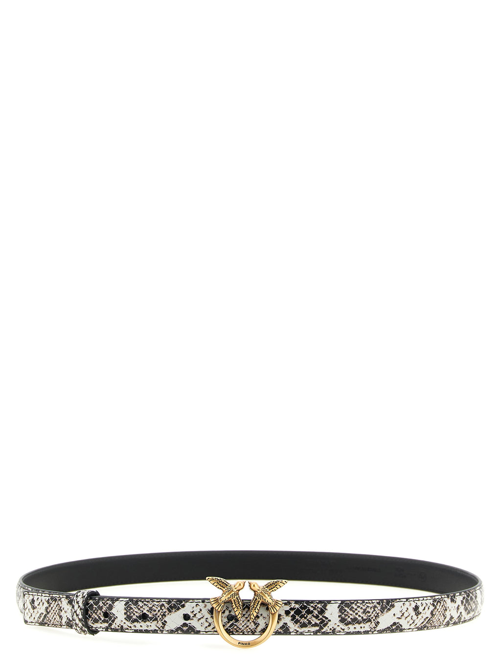 PINKO Gray Calfskin Thin Belt