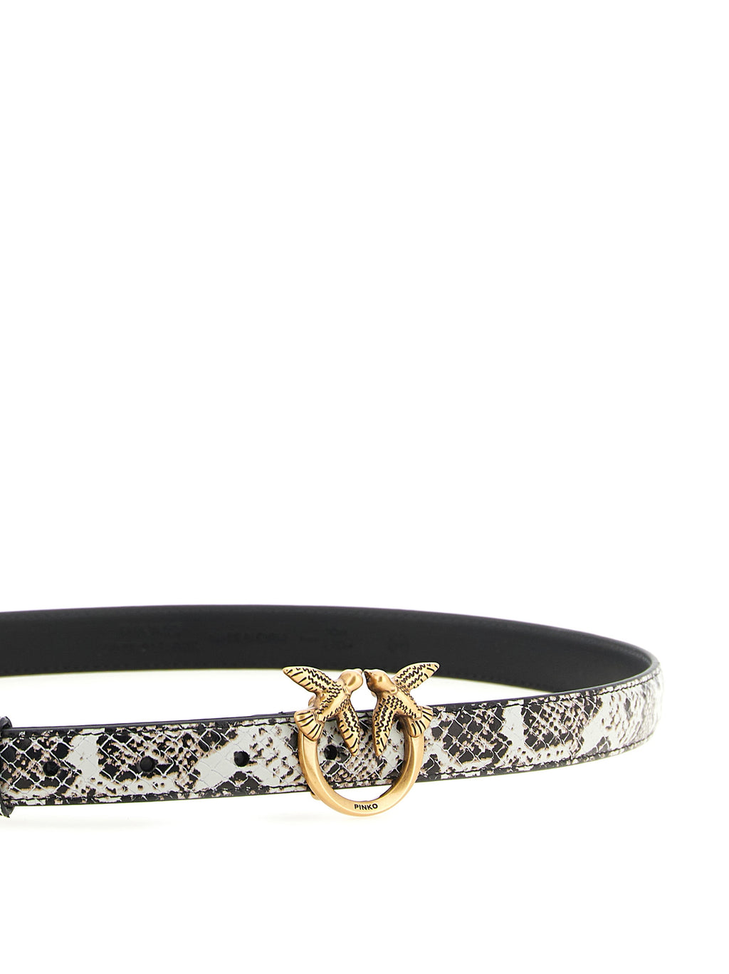 PINKO Gray Calfskin Thin Belt