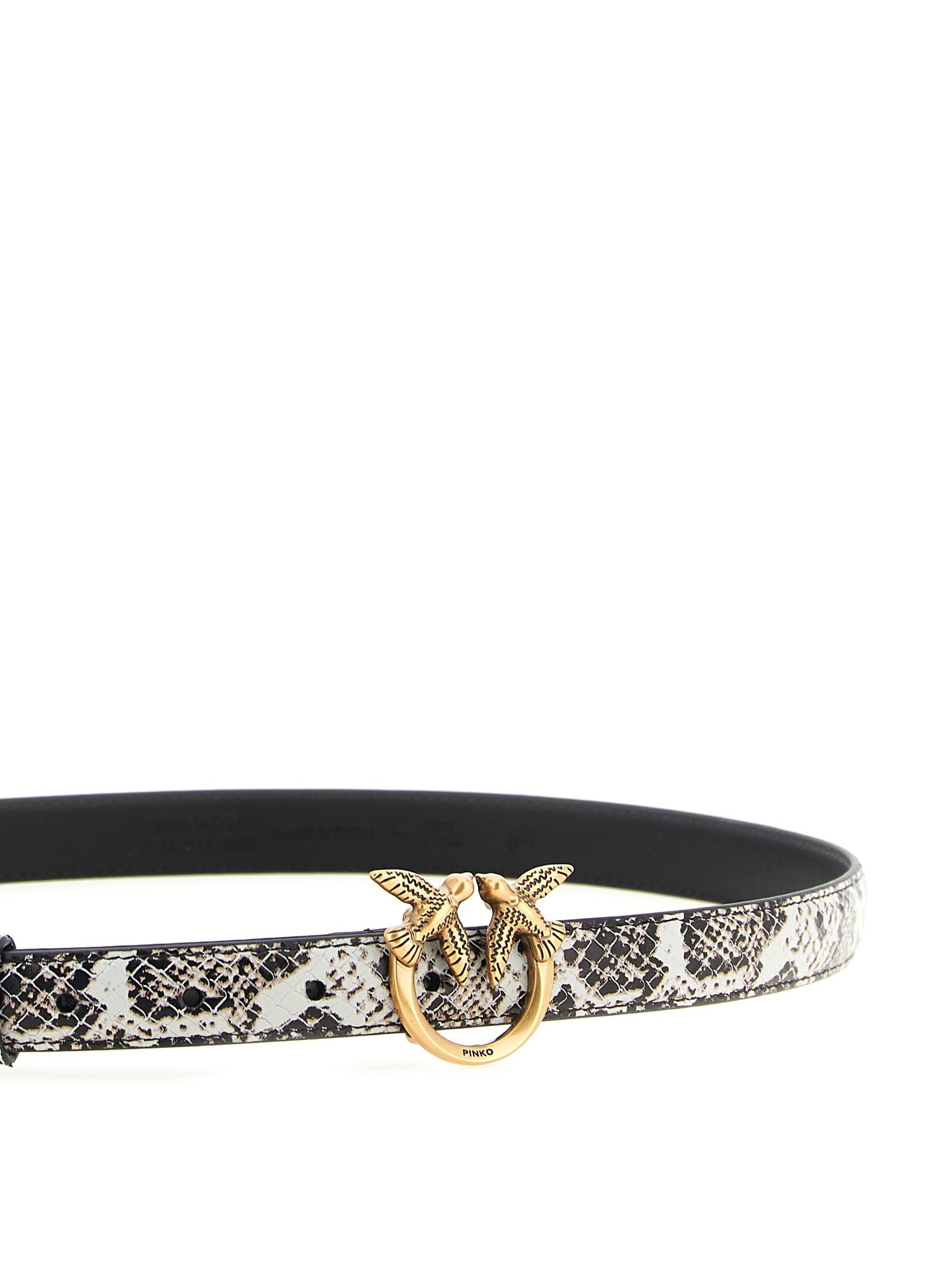 PINKO Gray Calfskin Thin Belt