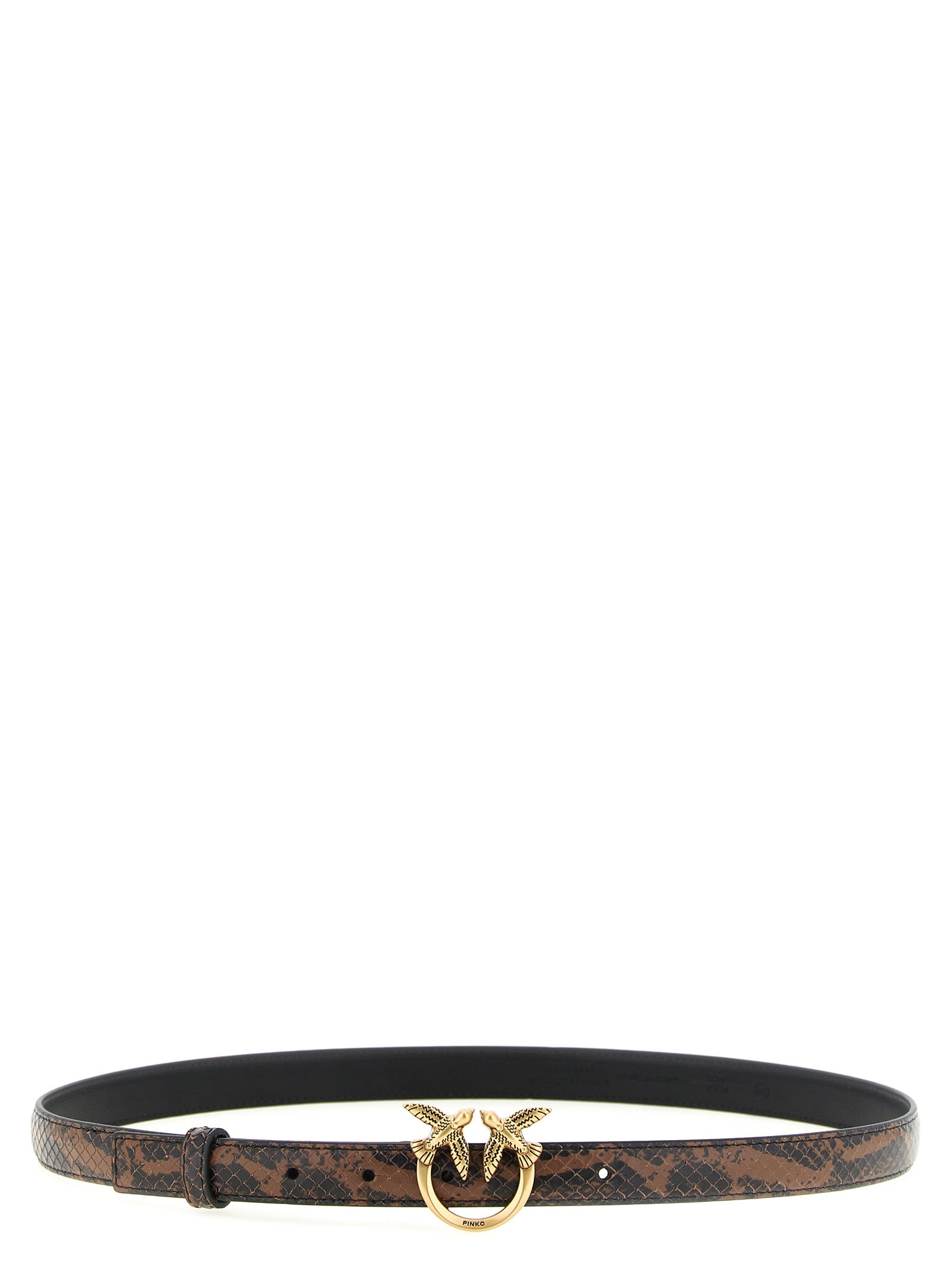 PINKO Brown Calfskin Thin Belt